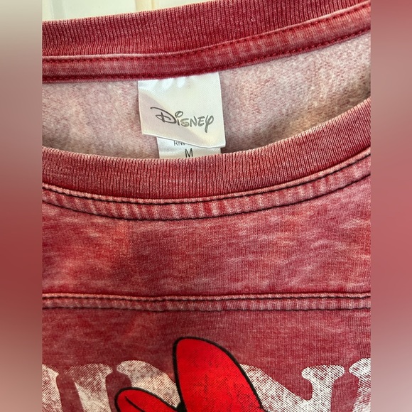 Disney Minnie Mouse Red Faded Look Soft Sweatshirt Size Medium - Picture 3 of 7